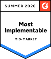 Summer 2026 - Most Implementable Mid-Market on G2 logo