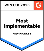Winter 2026 - Most Implementable Mid-Market on G2 logo