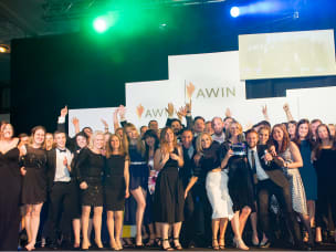 Awin team celebrating award win