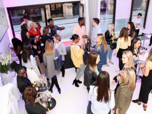 A photo of guests networking at the ICETANK event.