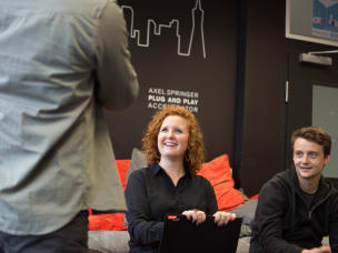 Un membro del Global Publisher Team Awin durante l'incontro 