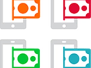 icon smartphone and money