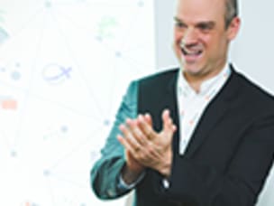 business man clapping hands