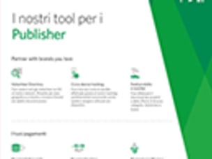 il nostro one pager: tool per i publisher