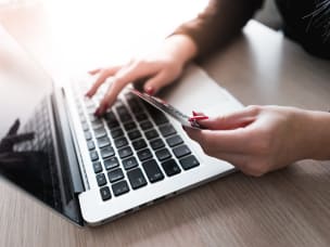 purchasing a product with credit card on ecommerce online store