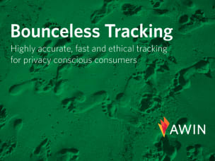 Creatività awin per annunciare il lancio del bounceless tracking