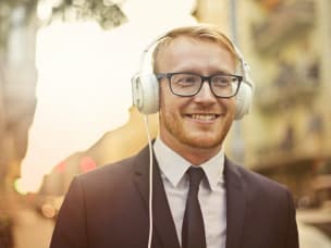 Awin Talks Podcast Setup with portrait of Benedict Evans to discuss how the internet reshapes businesses