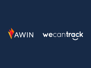 Awin and wecantrack logos for Awin's investment in minor stake to bring together over 350 affiliate networks and marketing platforms 