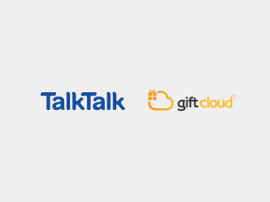 Logos of TalkTalk and Giftcloud – TalkTalk is a UK-based telecom provider, while Giftcloud offers digital gifting and rewards solutions