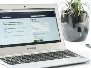 Facebook signup on laptop amid Awin's position towards the GDPR and how to process data