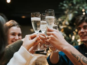 people celebrating awards