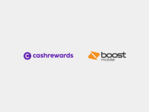 Logos of Cashrewards and Boost Mobile – Cashrewards is an Australian cashback platform, while Boost Mobile is a wireless service provider offering prepaid mobile plans