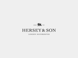 HERSEY & SON logo with 'Silversmiths Since 1953' tagline and a decorative element above the name, on a light background.