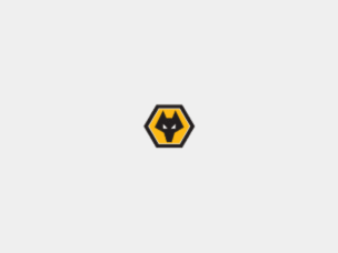 Wolverhampton Wanderers FC logo – stylized black wolf head on an orange hexagon, representing the English football club known as Wolves