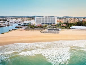 Landscape of Vilamoura resort in Portugal, hosting Awin’s Global ThinkTank 2025