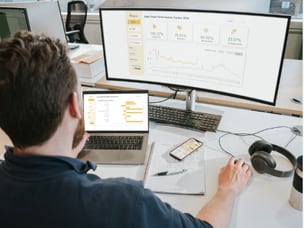 Person analyzing performance data