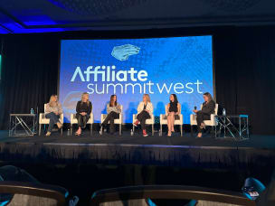 A pannel of speakers at the Affiliate Summit West conference