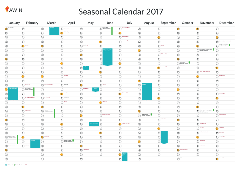 2017 Seasonal Calendar US