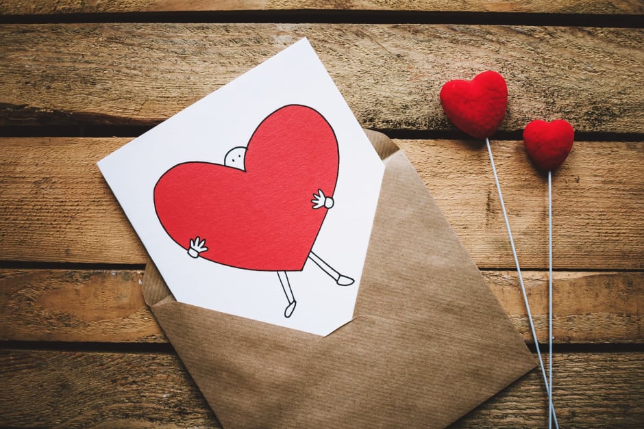 Valentinstag, Grußkarte, Herzen
