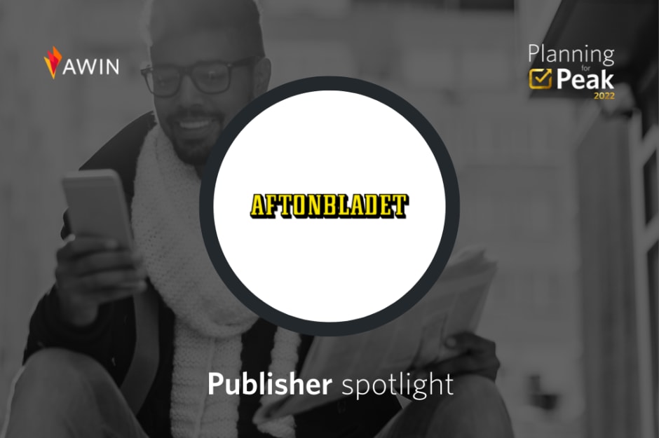Publisher spotlight with Aftonbladet logo and 'Planning for Peak 2022' text