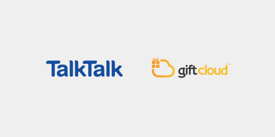 TalkTalk und Giftcloud Logo zu Eroberung von Prämienkarten-Incentives zusammen mit Awin