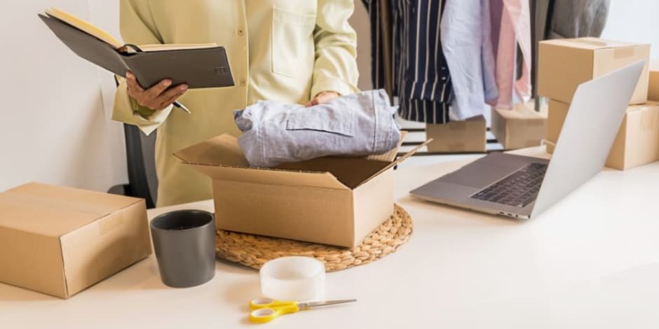 Person unpacking Black Friday purchases amid Awin recording biggest commission payday on record