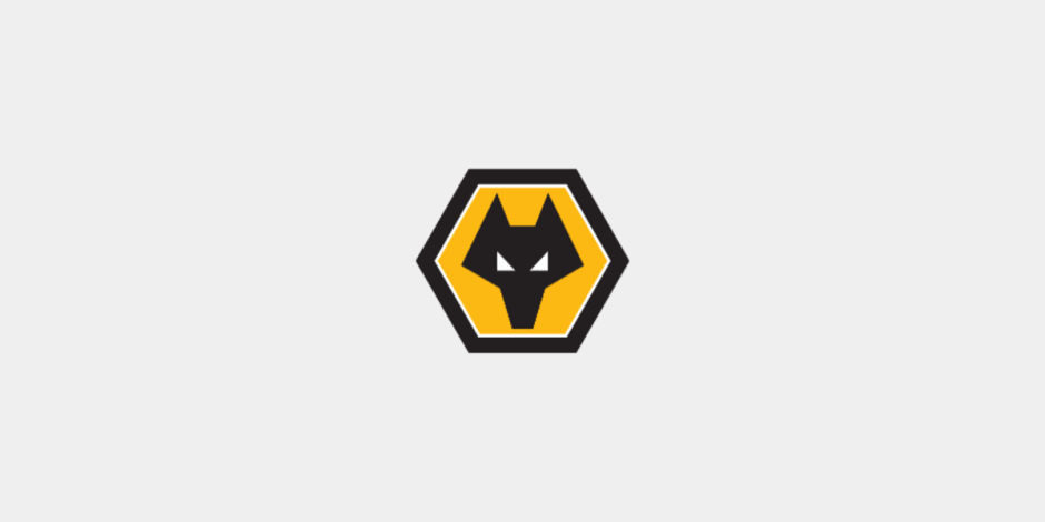 Wolverhampton Wanderers FC logo – stylized black wolf head on an orange hexagon, representing the English football club known as Wolves