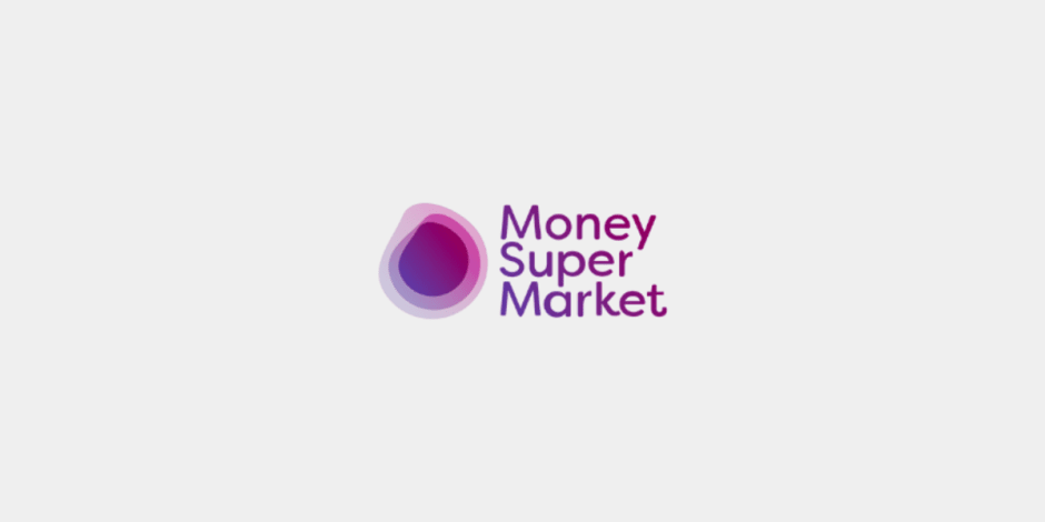 MoneySuperMarket logo – UK-based price comparison website with a purple and pink gradient droplet icon