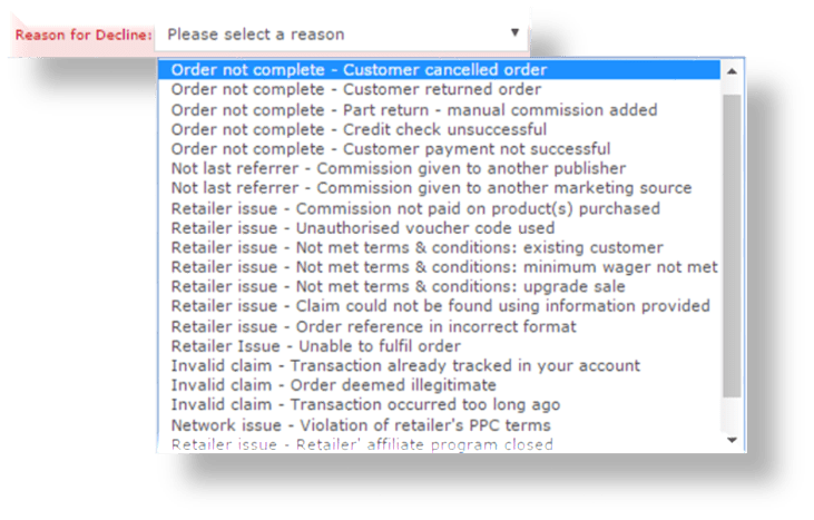 Deletion reasons across the network