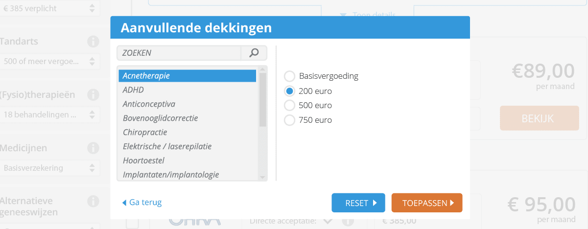 aanvullende dekking