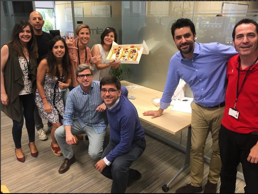 Foto: Los responsables del programa de Afiliación, celebrando su 10º aniversario juntos