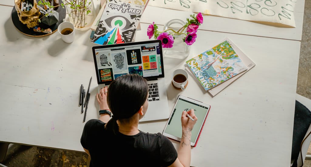 Freelancer working