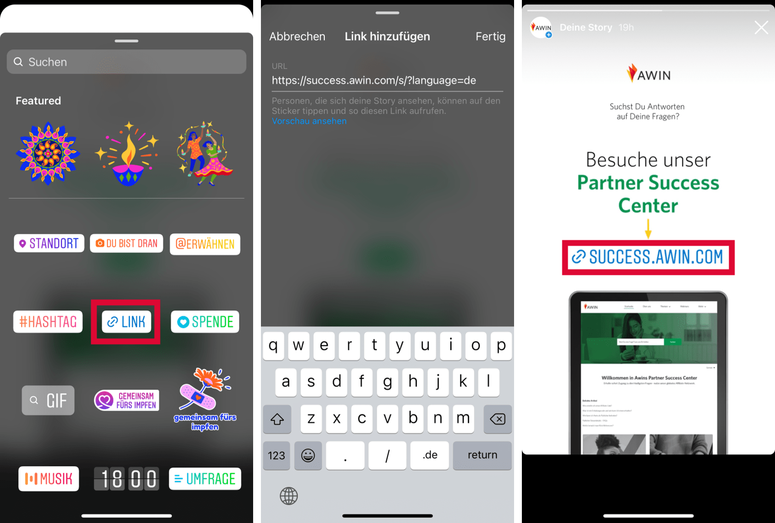 Instagram Link-Sticker Beispiel