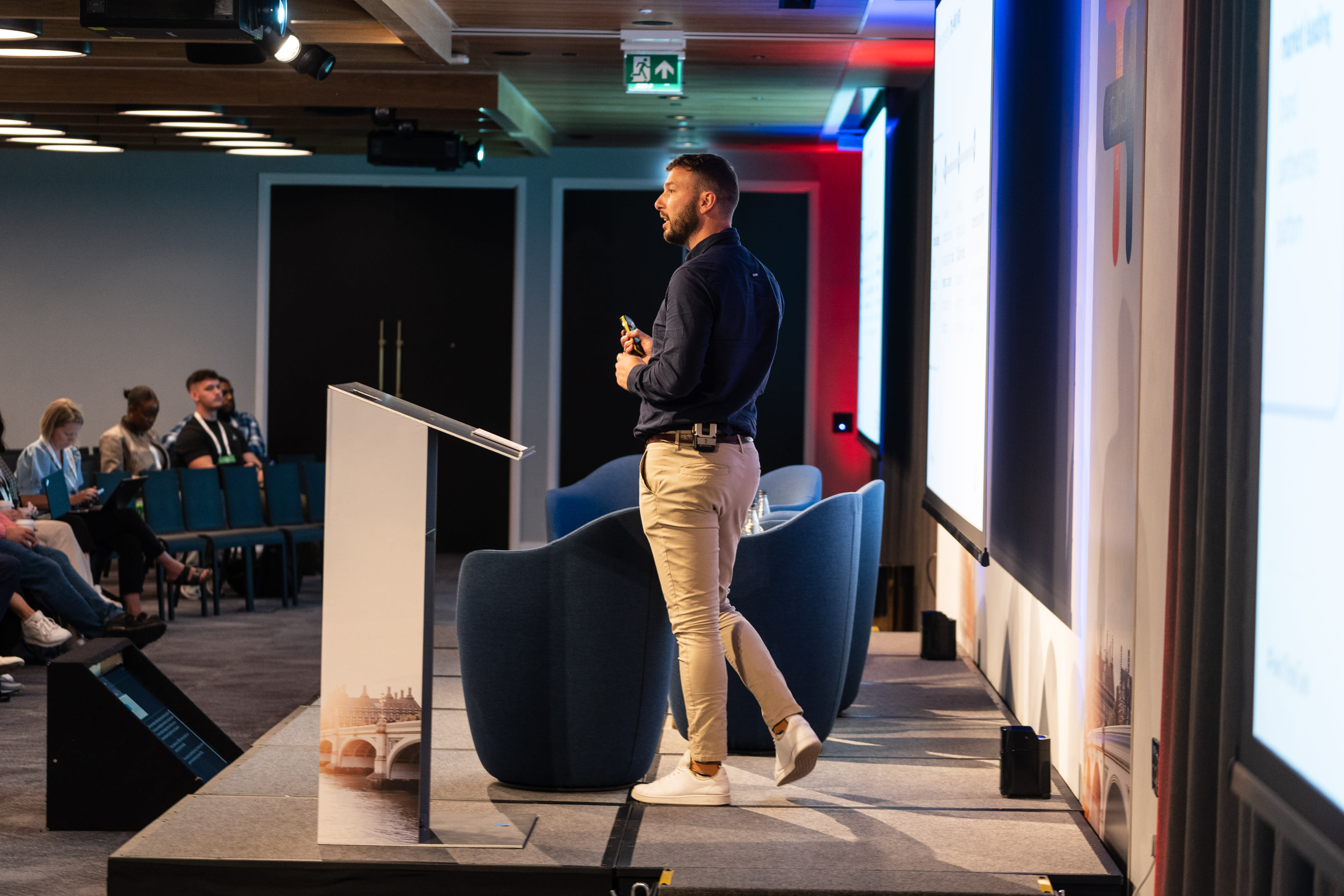 Lee Metters gives a presentation on brand-to-brand partnerships at ThinkTank 2023