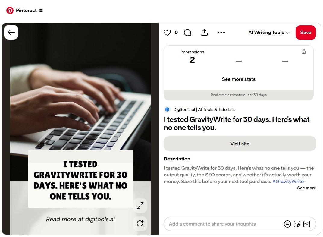 Pinterest settings showing Rich Pins enabled for a claimed website